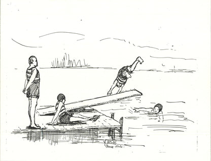 Yb Robinson Divers " Lithograph Contemporary