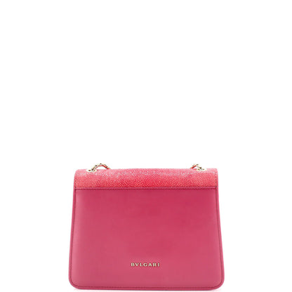 Bvlgari Serpenti Forever Square Shoulder Bag Leather And Stingray Small