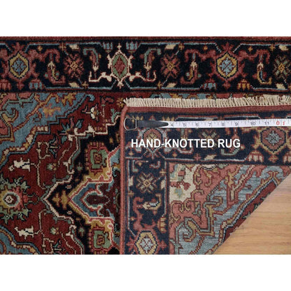 2'X3'1" Red Antiqued Heris Re-Creation Hand Knotted New Zealand Wool Rug