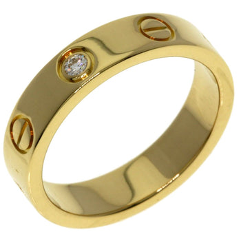 Gold CARTIER mini love ring 1P Diamond #47 Ring K18 Yellow