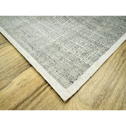 6'1"X9' Gray Natural Wool Rug Hand Knotted Oxidized Grass Design Oriental