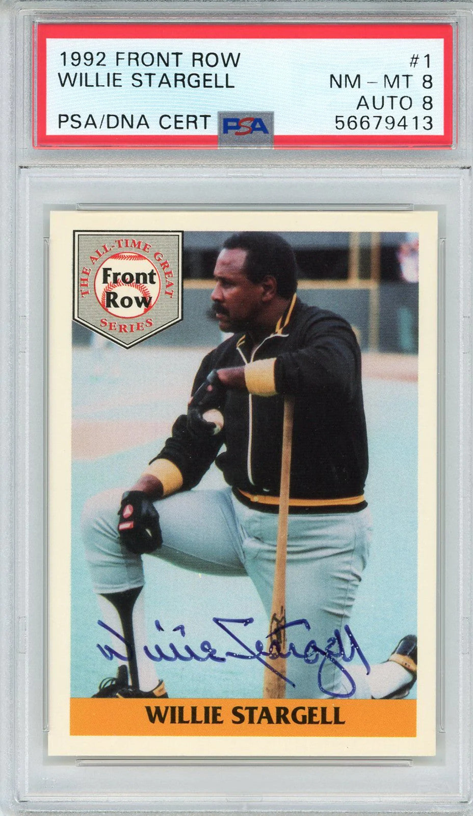 Willie Stargell Autographed 1992 Front Row Card #1 (Psa 8/8)