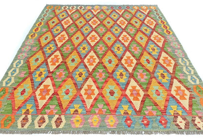 Reversible Kilim Oriental Rug Multicolored