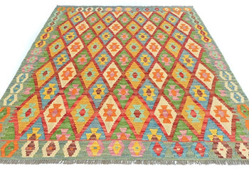 Reversible Kilim Oriental Rug Multicolored