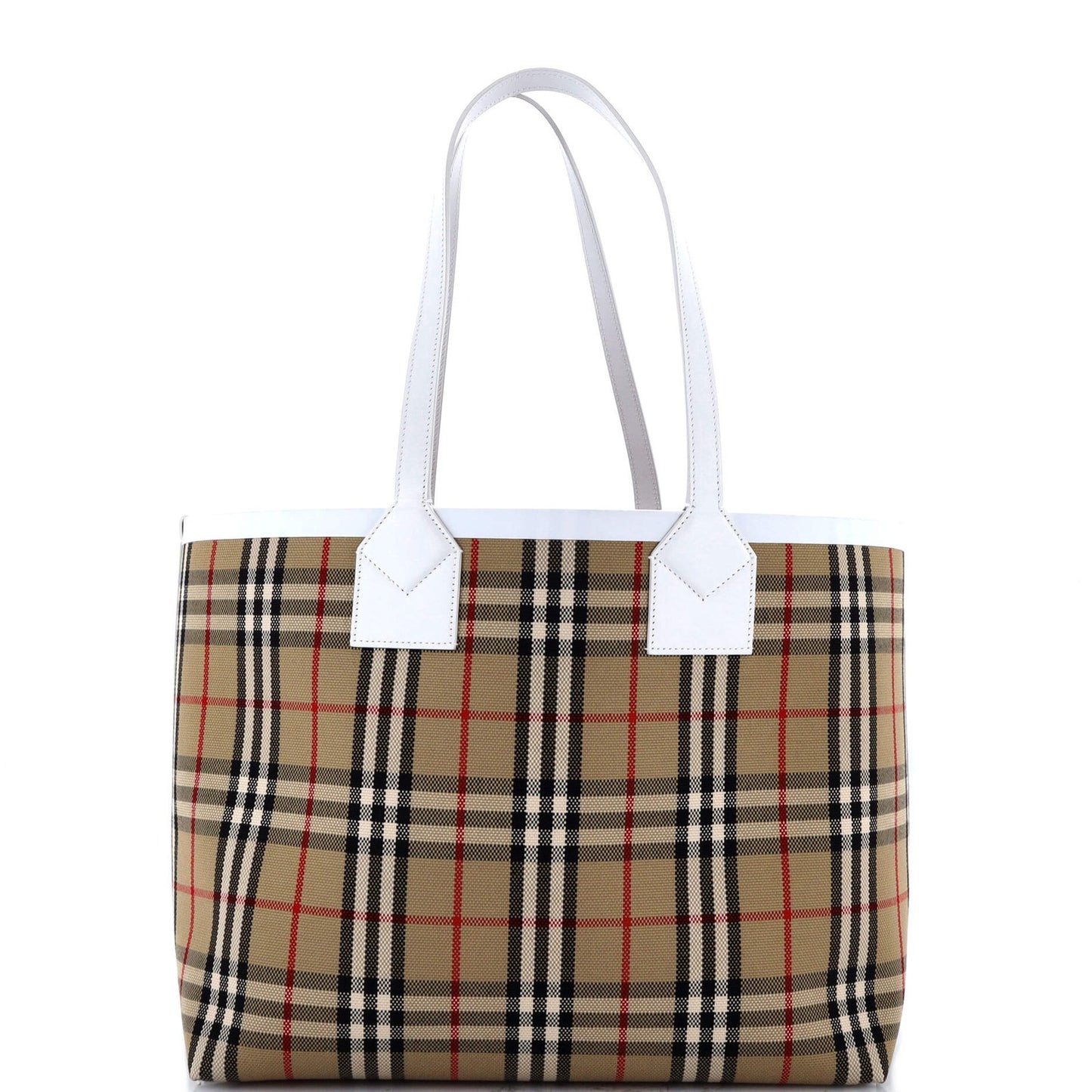 Burberry London Tote Vintage Check Canvas Small