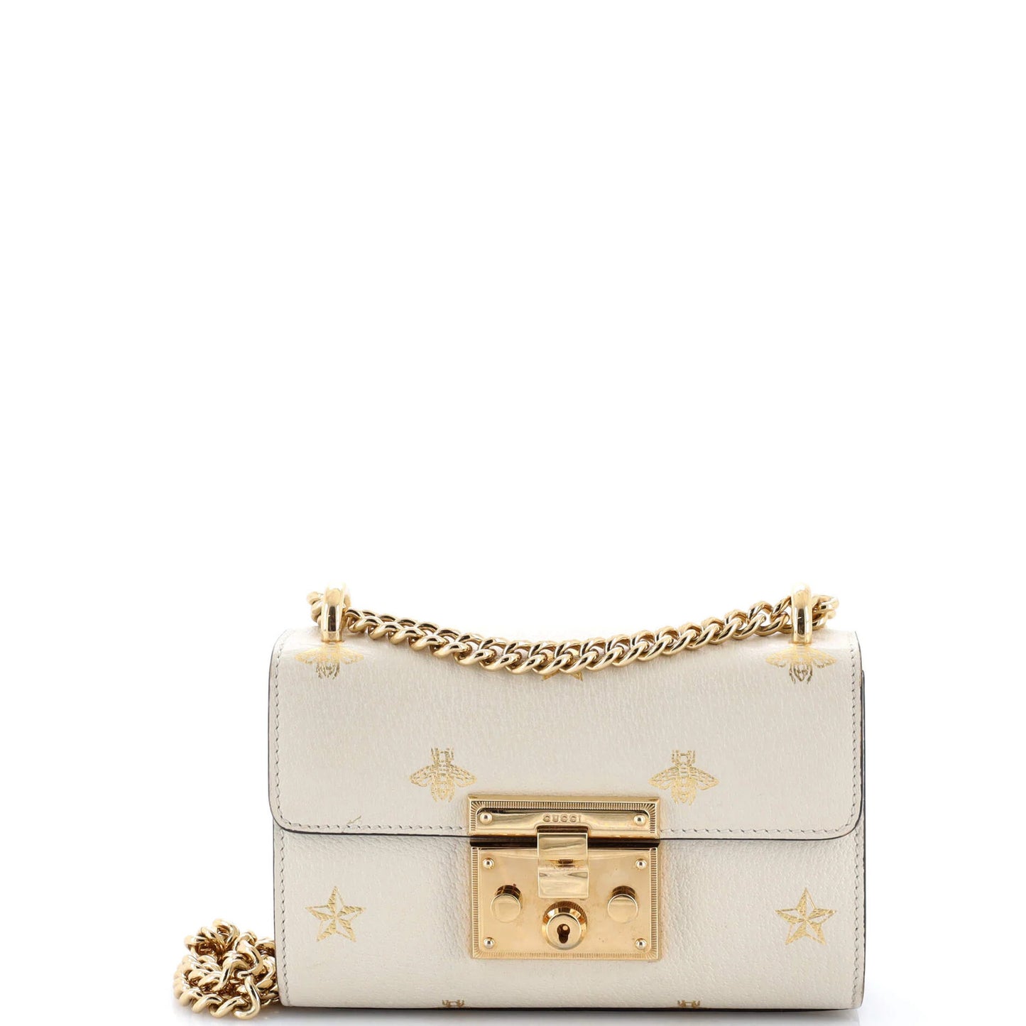 Gucci Padlock Shoulder Bag Printed Leather Small