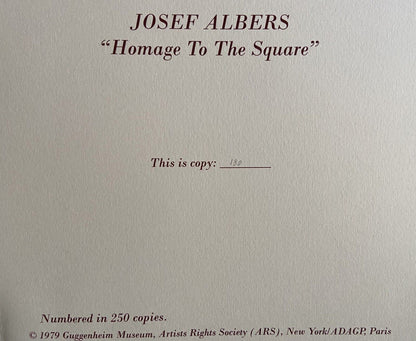 Josef Albers Lithograph Guggenheim Museum Coa