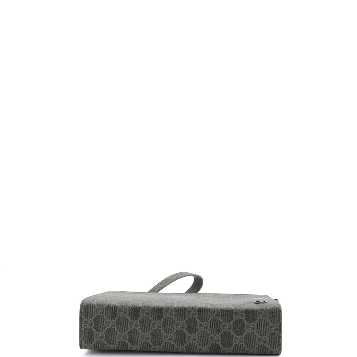 Gucci Wristlet Pouch Bicolor Gg Coated Canvas And Leather Small