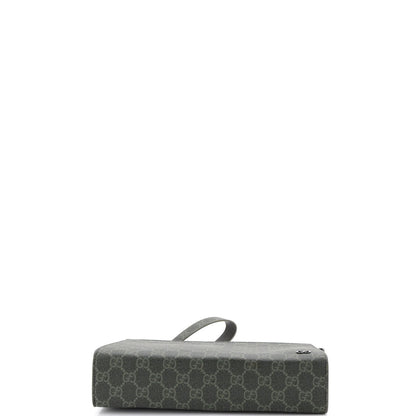 Gucci Wristlet Pouch Bicolor Gg Coated Canvas And Leather Small