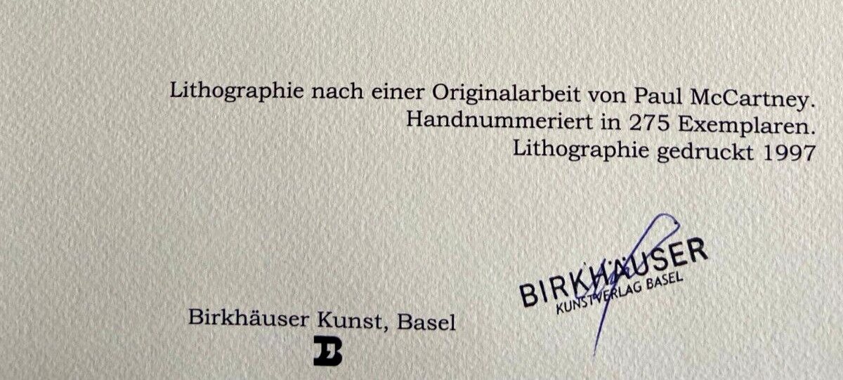 Paul Mccartney 'Eulogy To David Bowie' Lithograph 275Ex