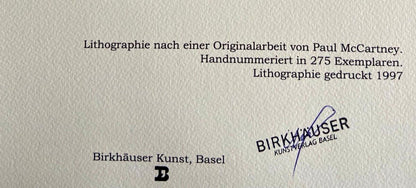 Paul Mccartney 'Eulogy To David Bowie' Lithograph 275Ex