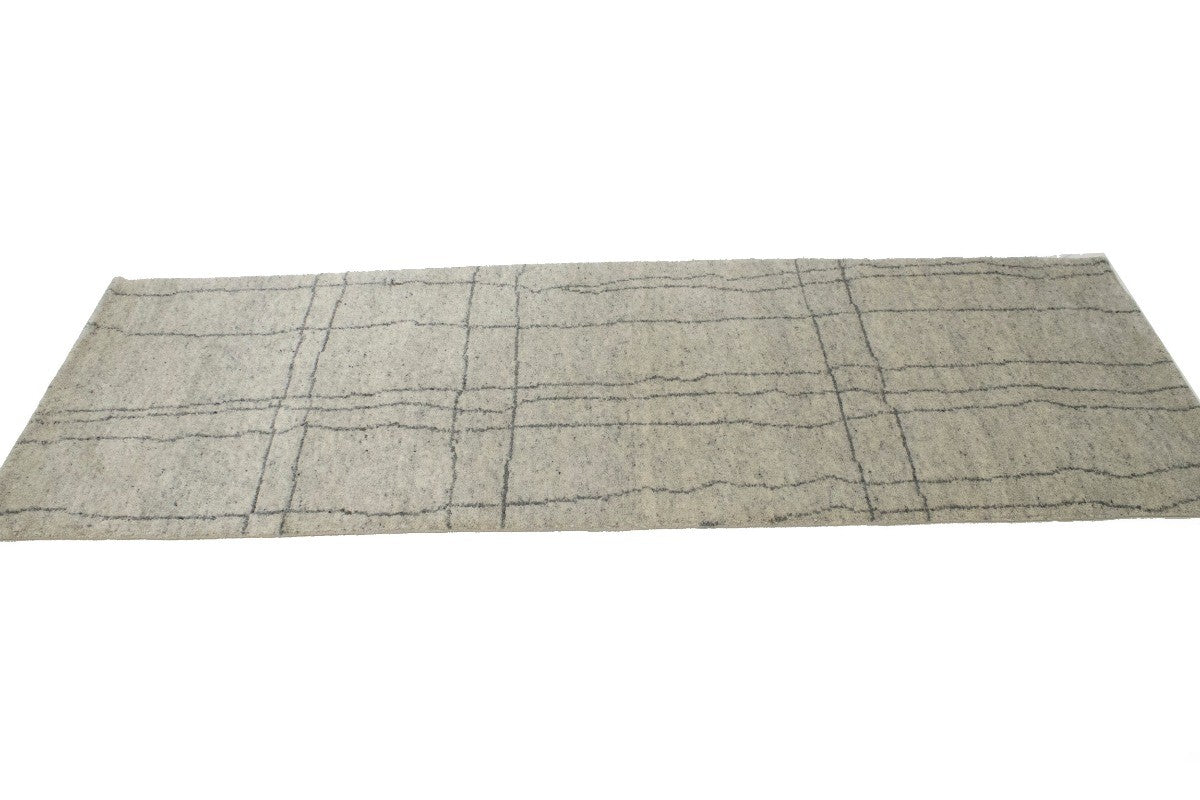 Handmade Moroccan Wool Runner Rug 3X8 ft Tribal Contemporary Oriental Carpet