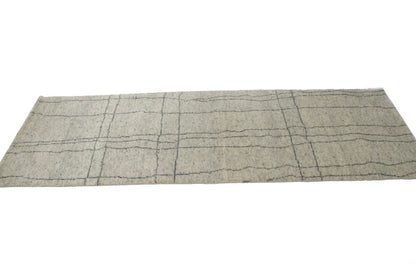 Handmade Moroccan Wool Runner Rug 3X8 ft Tribal Contemporary Oriental Carpet