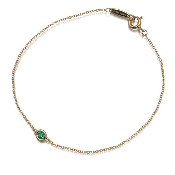Tiffany&Co. Bracelet Emerald Color By The Yard 18K 750 Yellow Gold