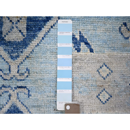6'1"X9' Light Blue Wool Hand Knotted Anatolian Village Inspired Rug