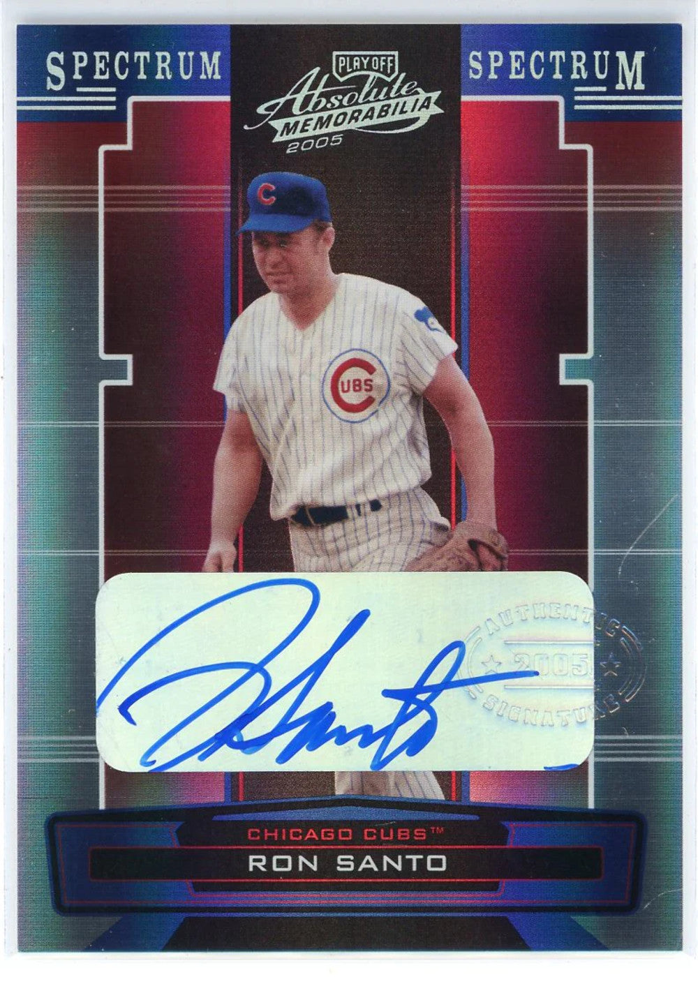 Ron Santo Autographed 2005 Donruss Playoff Absolute Memorabilia Spectrum Card #1