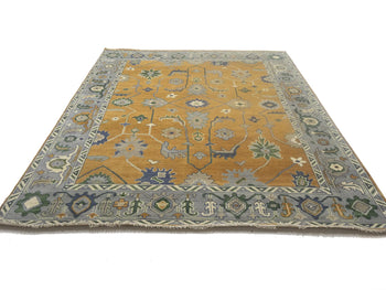 Handmade Oushak Chobi Floral Oriental Rug