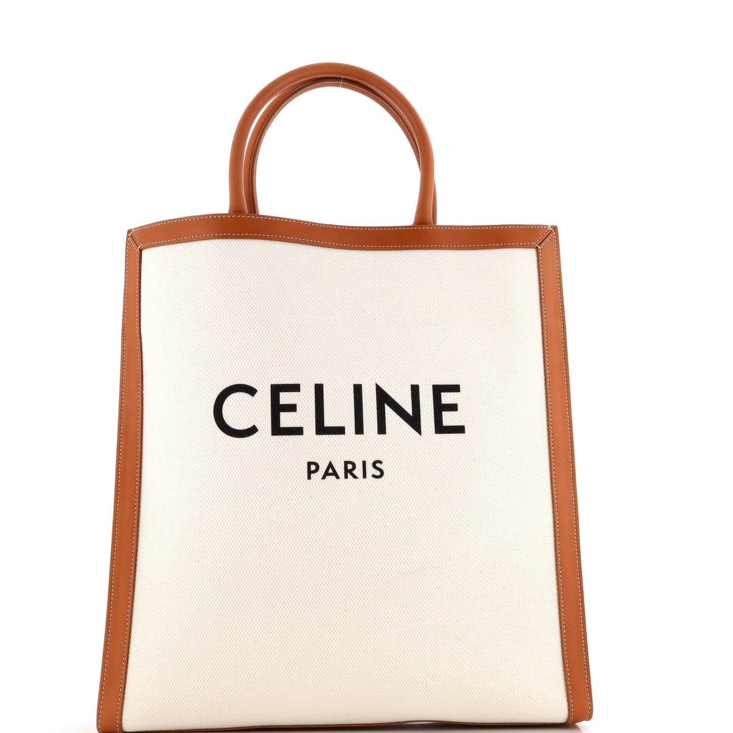 Celine Vertical Cabas Tote Canvas With Leather Large