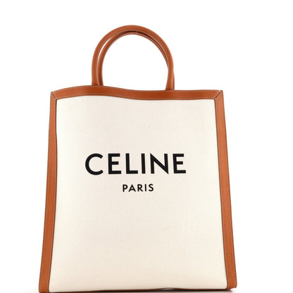 Celine Vertical Cabas Tote Canvas With Leather Large