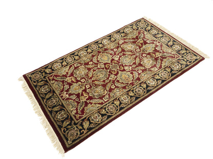 Handmade Agra Jaipur Wool Rug Rare Thick Pile
