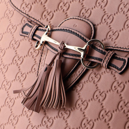 Gucci Emily Chain Flap Shoulder Bag Guccissima Leather Large