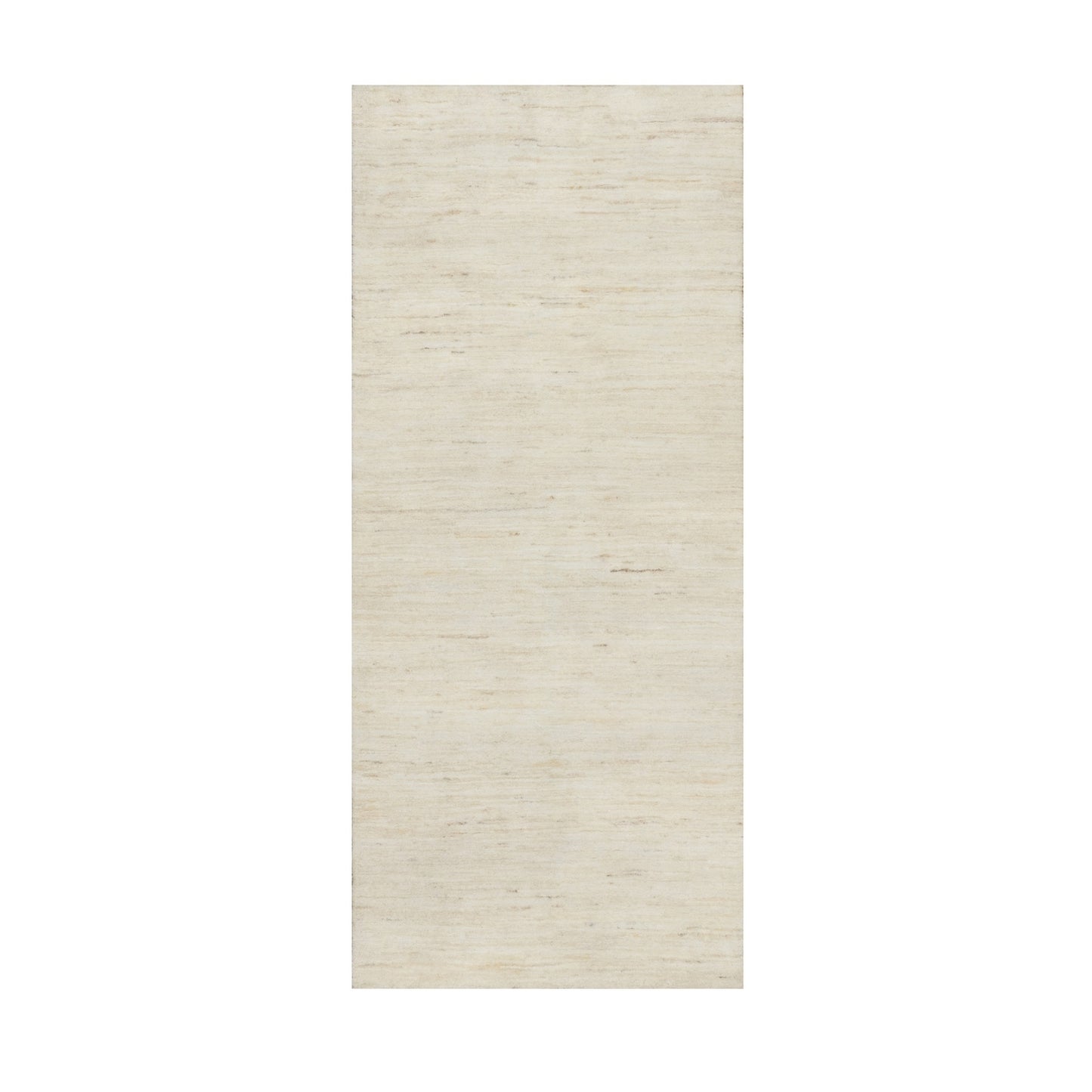 2'5"X5'10" White Wool Hand Knotted Lori Buft Gabbeh Modern Runner Rug
