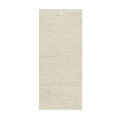 2'5"X5'10" White Wool Hand Knotted Lori Buft Gabbeh Modern Runner Rug