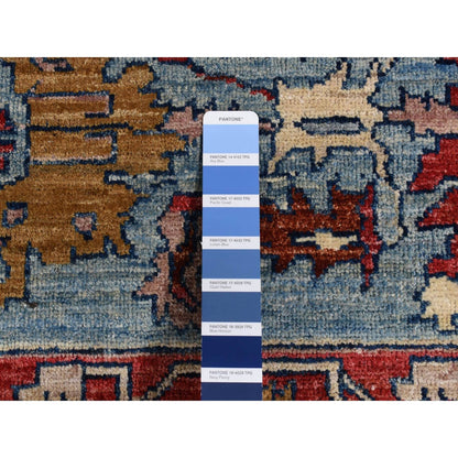 9'10"X13'10" Green Geometric Bookshaish Design Hand Knotted Pure Wool Rug