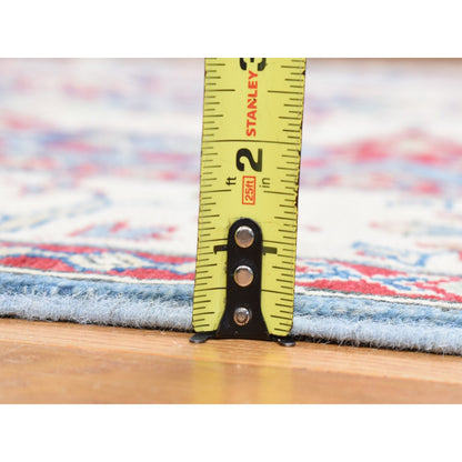 5'3"X19'9" Blue Hand Knotted Wool Kazak Extra Wide And Long Runner Rug