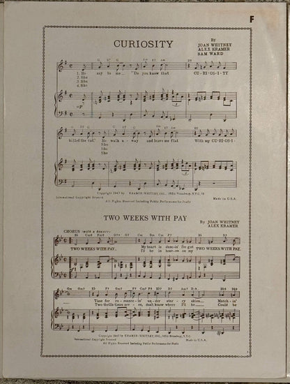 Doris Day (Love Somebody) Original Hand Signed Autograph Sheet Music (Jsa)