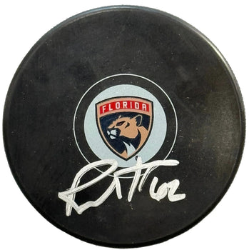 Brandon Montour Autographed Panthers Logo Puck (Jsa)
