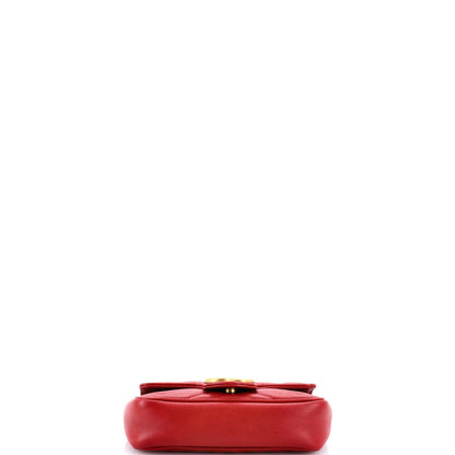 Gucci Gg Marmont Flap Bag Matelasse Leather Super Mini