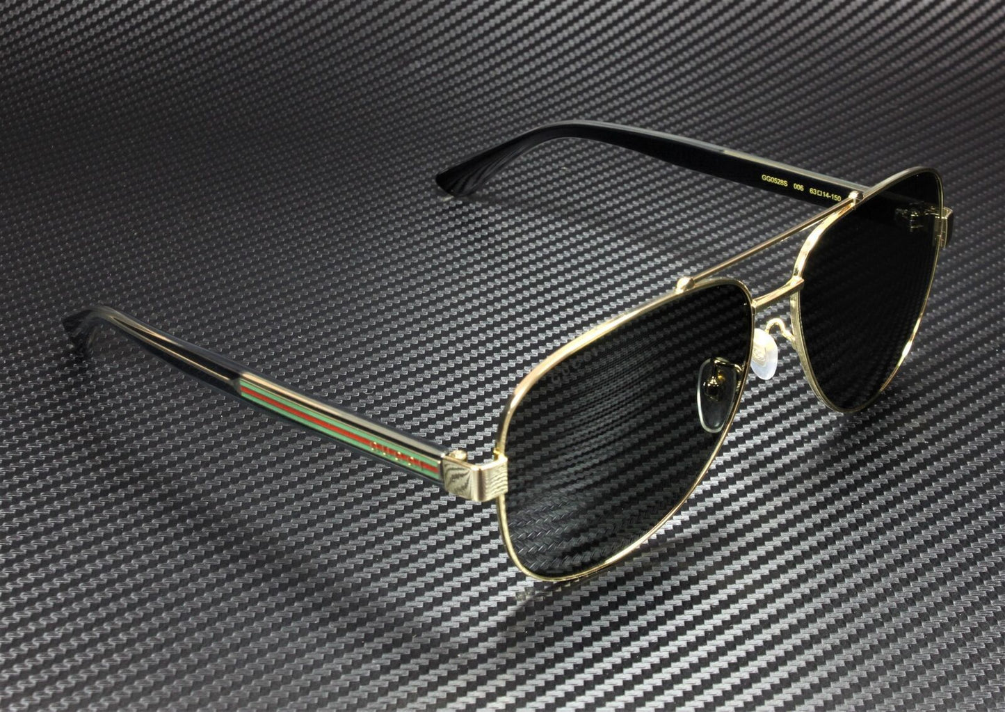 Gucci Gg0528S 006 Aviator Gold Black Grey Men'S