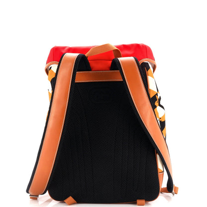 Gucci Interlocking G Patch Flap Buckle Backpack Printed Nylon And Gg Coated