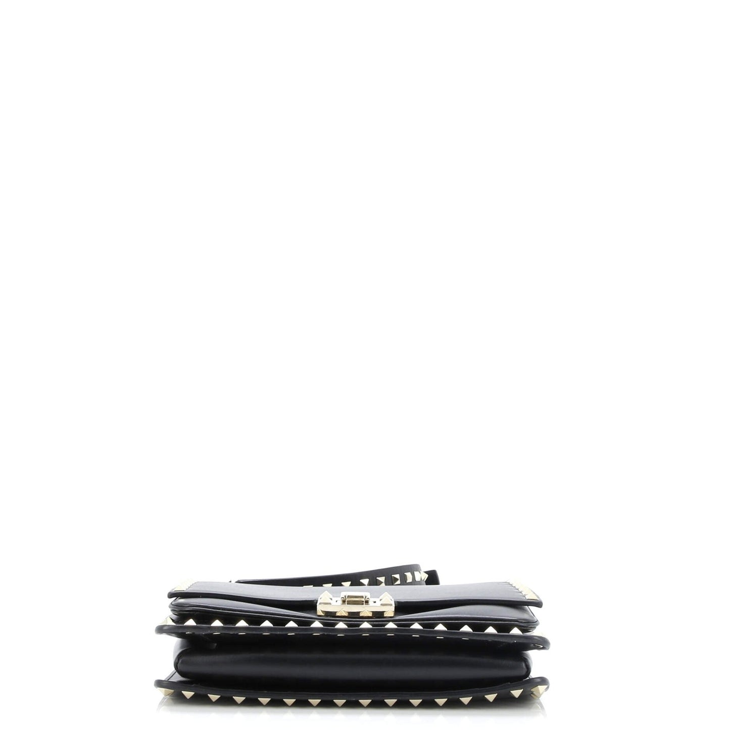 Valentino Garavani Rockstud Flip Lock Flap Top Handle Bag Leather Small