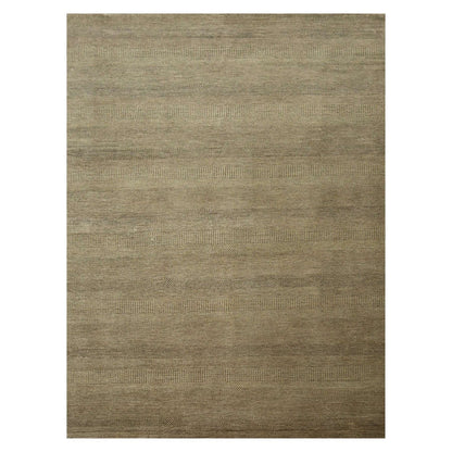 8'10"X12' Brown Modern Grass Design Hand Knotted Wool & Silk Oriental Rug