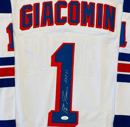 Ed Giacomin Autographed New York Rangers Custom Jersey (Jsa)