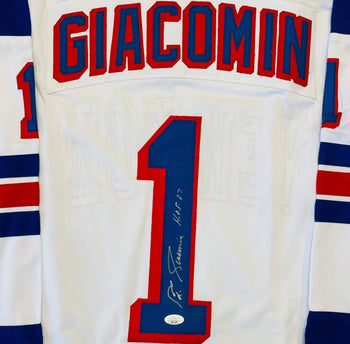 Ed Giacomin Autographed New York Rangers Custom Jersey (Jsa)