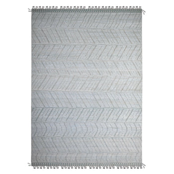 10'X14' Blue Moroccan Weave Zig Zag Design Hand Knotted Oriental Rug