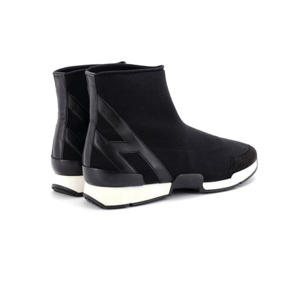 Hermes Men'S Sock High-Top Sneakers Knit Fabric With Leather