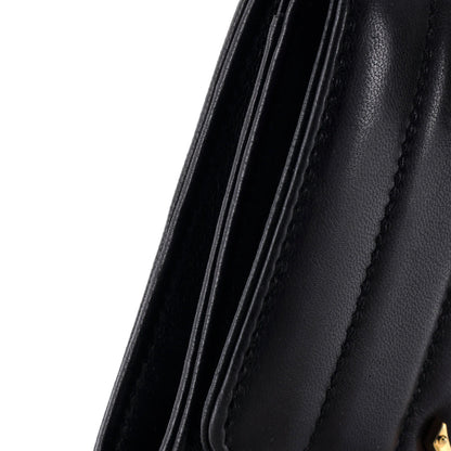 Saint Laurent Vicky Flap Wallet Vertical Quilted Leather Compact