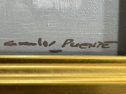 Carlos Puente Suburban Landscape Original Oil Painting Spanish Artist Signed