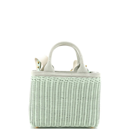 Prada Basket Bag Wicker With Canapa Small