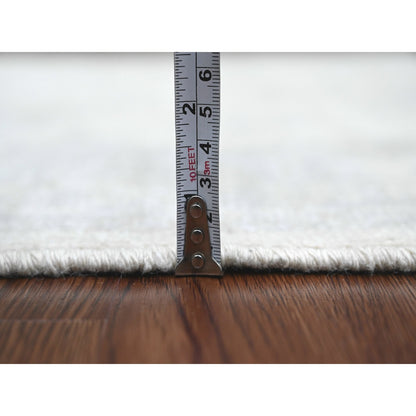 2'8"X19'5" White Afghan Angora Oushak Hand Knotted All Wool Runner Rug