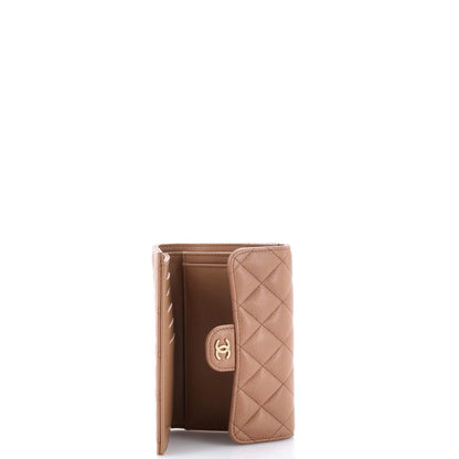 Chanel Trifold Classic Flap Wallet Quilted Caviar Medium