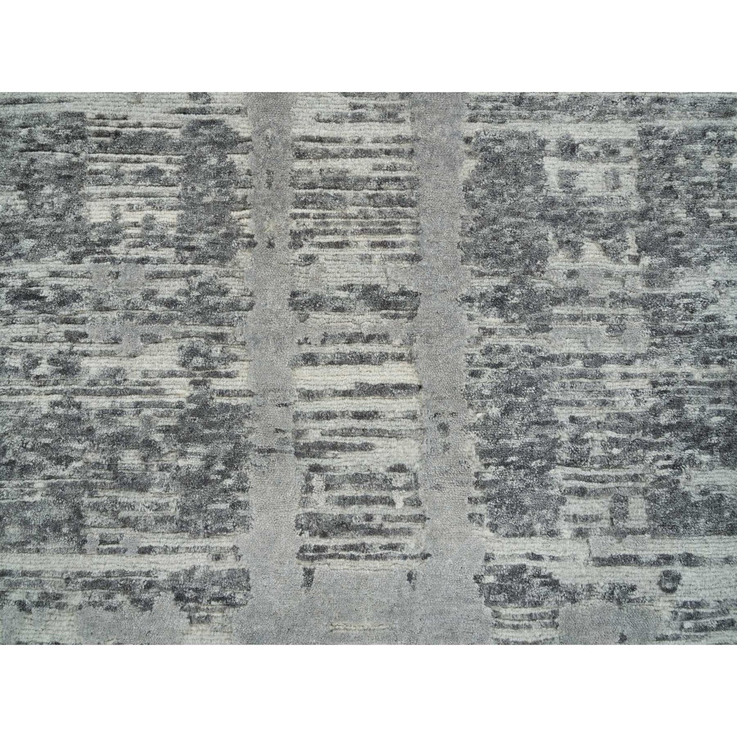 2'7"X27'10" Dark Grey Hand Knotted Xl Runner Oriental Rug