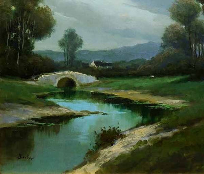 Jean Becker Original Oil Painting On Canvas French Landscape Signed Large