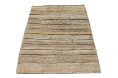 Hand-Knotted Beige Brown Tribal Gabbeh Oriental