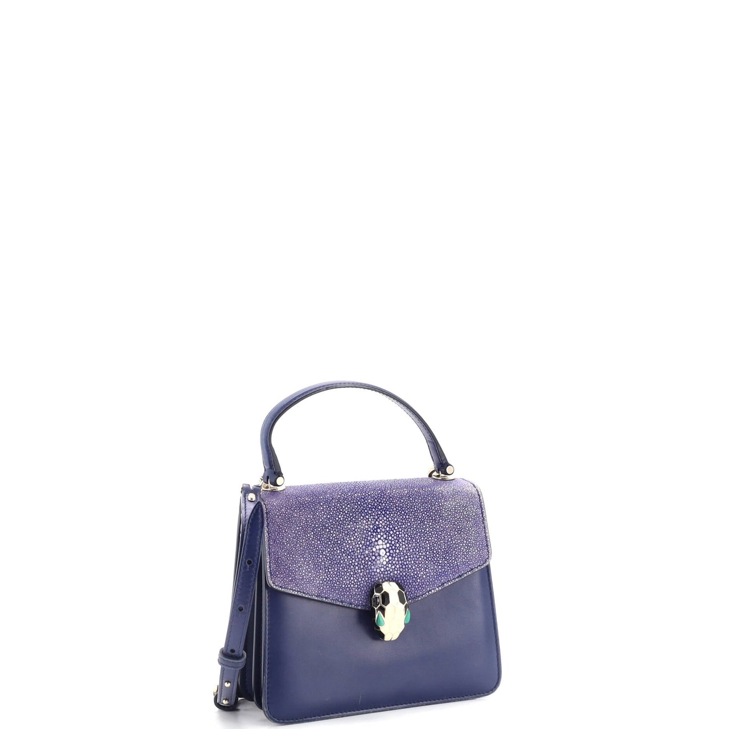 Bvlgari Serpenti Forever Top Handle Bag Leather And Stingray Small