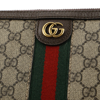 Gucci Ophidia Zip Messenger Bag Gg Coated Canvas With Leather Small